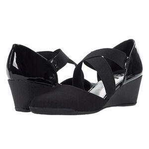 Anne Klein Ted Wedge Pump Women's Shoes - Black 8.5 M